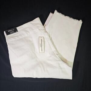 Alfred Dunner Allure Capri Pants Size 20W White Frayed Hem Plus Summer Vacation